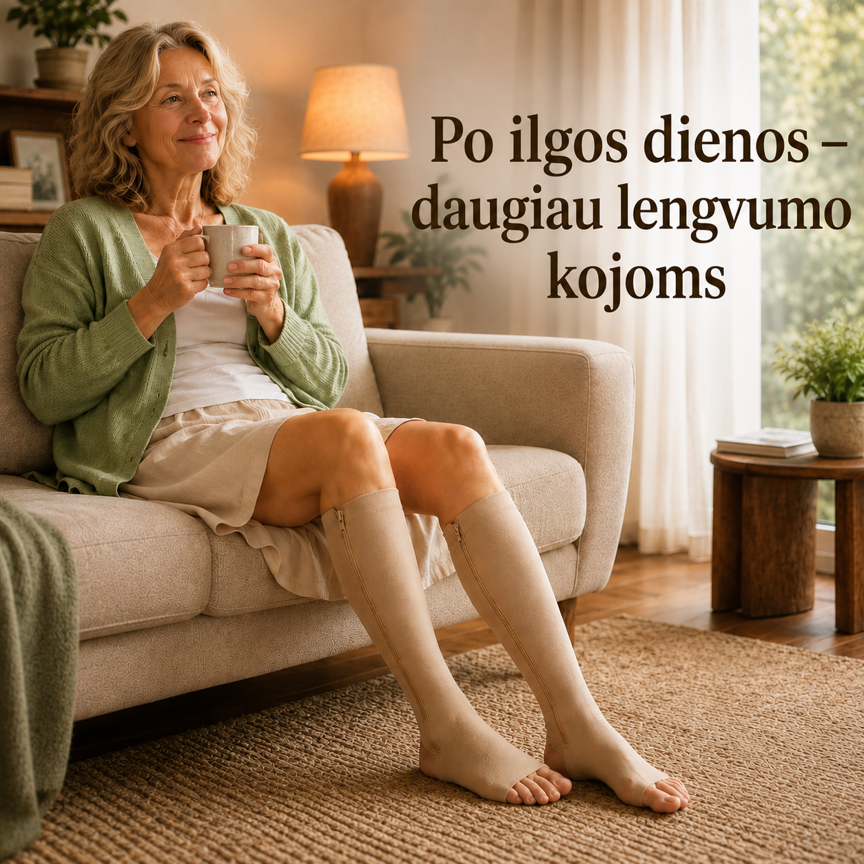 Kompresinės kojinės su užtrauktuku – nuo kojų tinimo ir venų varikozės simptomų