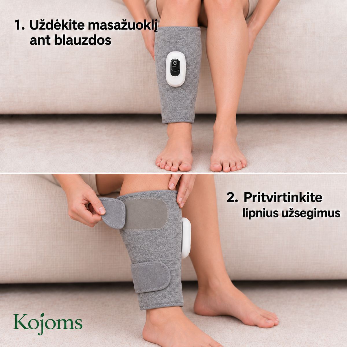 Kojoms™ Elektrinis Blauzdų Masažuoklis Skaudančioms Kojoms